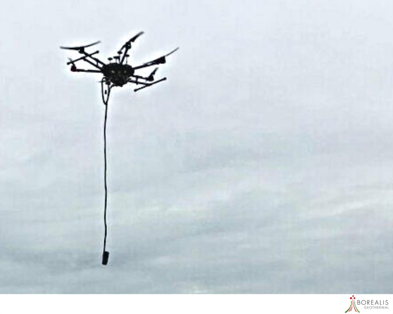 A Borealis Geothermal drone doing Aeromagnetics