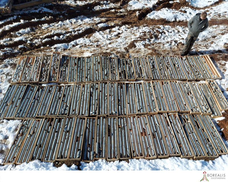 Samples of Core Logging on a snowy ground