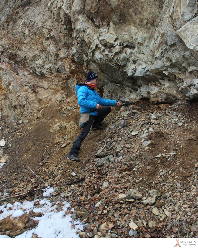 A Borealis Geothermal team member does Geologic Mapping